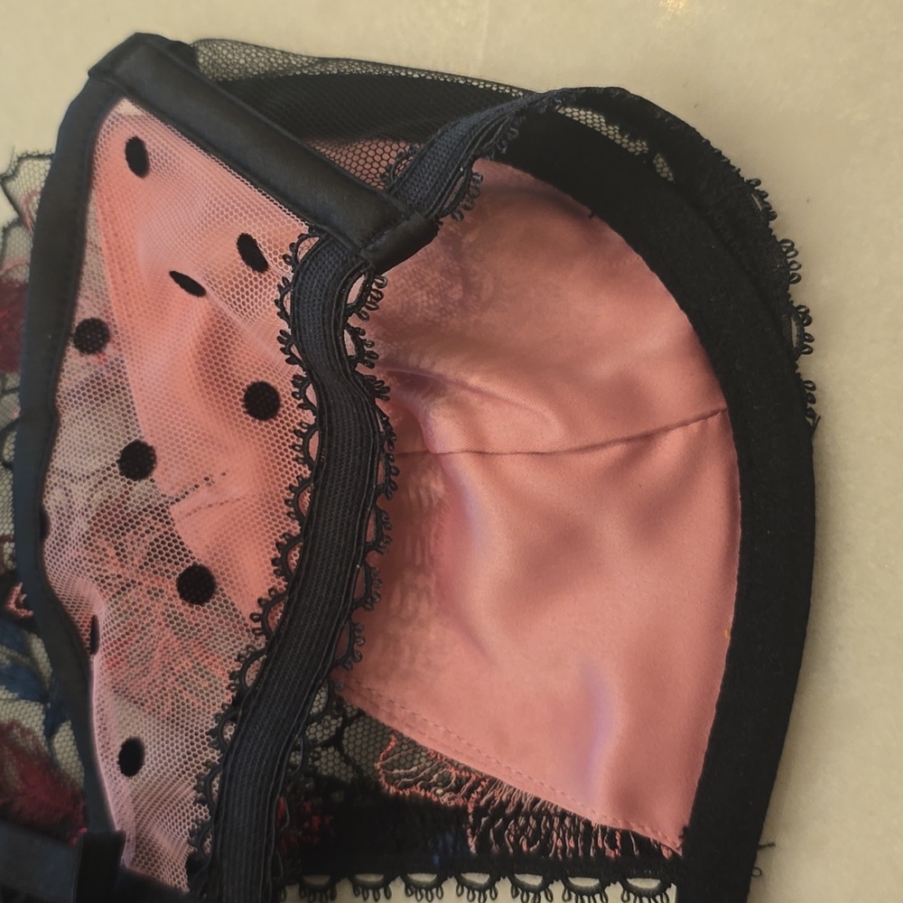 NWT For Love & Lemons Zinnia High Neck Embroidered Bra. 34B - Picture 8 of 11
